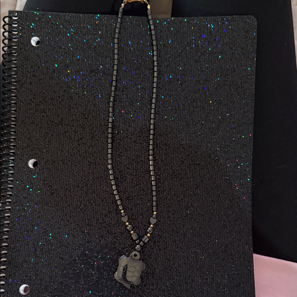 Hematite Beaded Necklace with Pendant(Vintage)